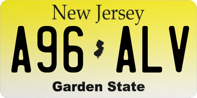 NJ license plate A96ALV