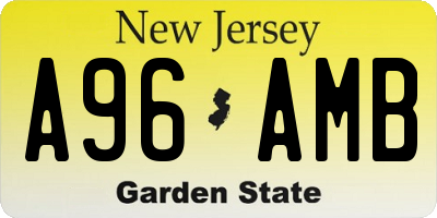 NJ license plate A96AMB