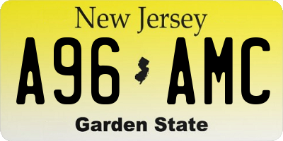 NJ license plate A96AMC