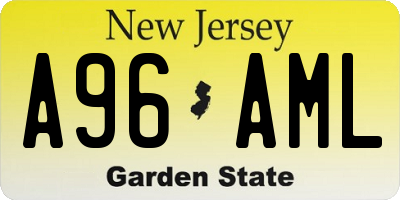NJ license plate A96AML