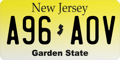 NJ license plate A96AOV