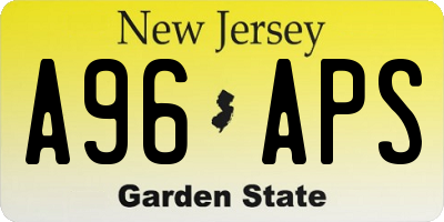 NJ license plate A96APS
