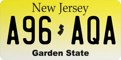 NJ license plate A96AQA