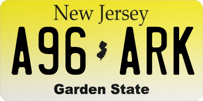 NJ license plate A96ARK