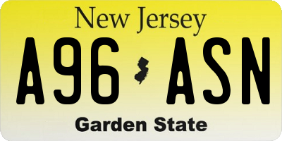 NJ license plate A96ASN