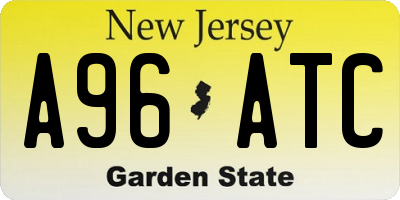 NJ license plate A96ATC