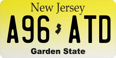 NJ license plate A96ATD