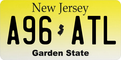 NJ license plate A96ATL