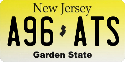 NJ license plate A96ATS