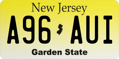 NJ license plate A96AUI