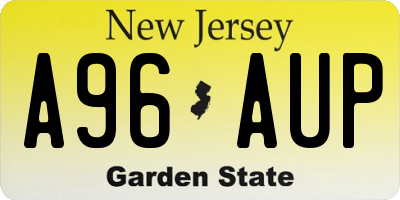 NJ license plate A96AUP
