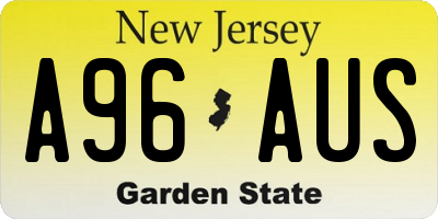 NJ license plate A96AUS