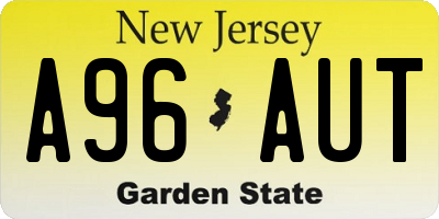 NJ license plate A96AUT