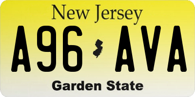 NJ license plate A96AVA