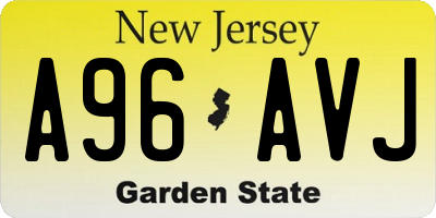 NJ license plate A96AVJ