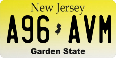 NJ license plate A96AVM