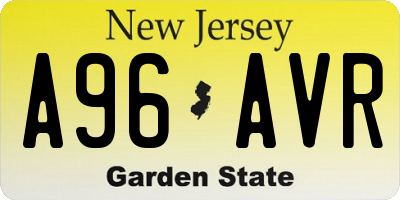 NJ license plate A96AVR