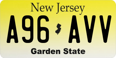 NJ license plate A96AVV