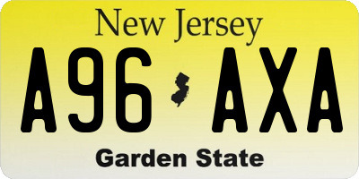 NJ license plate A96AXA
