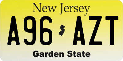 NJ license plate A96AZT
