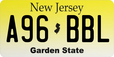 NJ license plate A96BBL