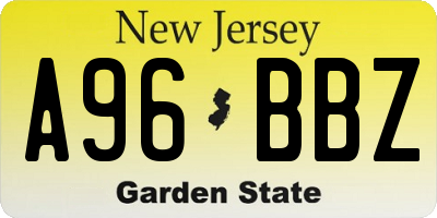 NJ license plate A96BBZ