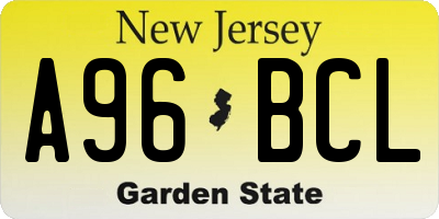 NJ license plate A96BCL