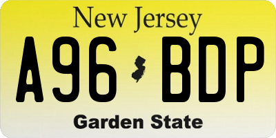 NJ license plate A96BDP