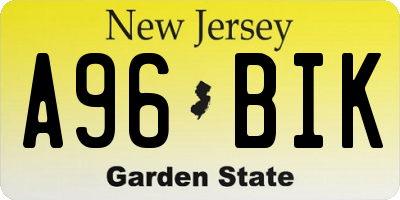 NJ license plate A96BIK