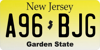 NJ license plate A96BJG