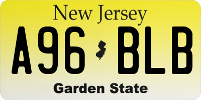 NJ license plate A96BLB