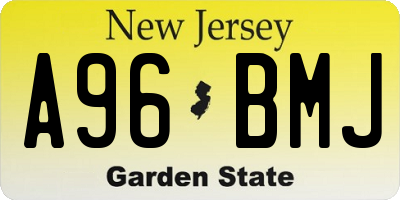 NJ license plate A96BMJ