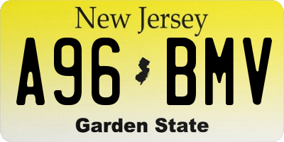 NJ license plate A96BMV