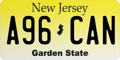 NJ license plate A96CAN