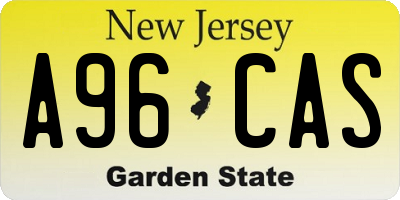 NJ license plate A96CAS