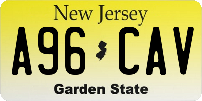 NJ license plate A96CAV