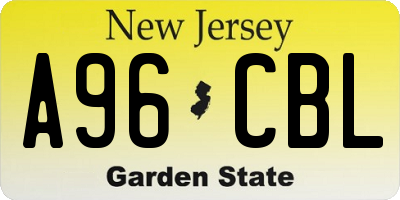 NJ license plate A96CBL