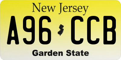 NJ license plate A96CCB