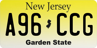 NJ license plate A96CCG