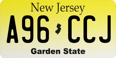 NJ license plate A96CCJ