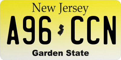 NJ license plate A96CCN