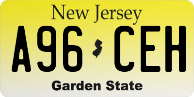 NJ license plate A96CEH