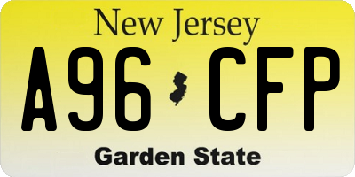 NJ license plate A96CFP