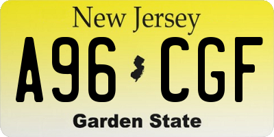 NJ license plate A96CGF