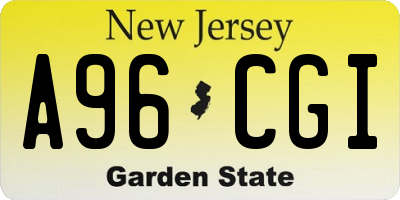 NJ license plate A96CGI