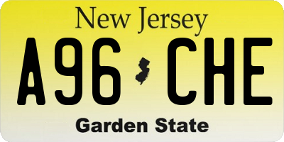 NJ license plate A96CHE