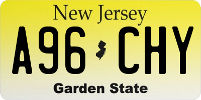 NJ license plate A96CHY