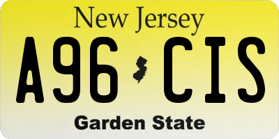 NJ license plate A96CIS
