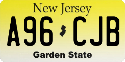 NJ license plate A96CJB