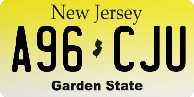 NJ license plate A96CJU